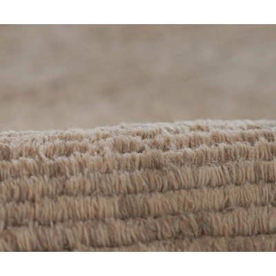 Natural Wool Hand-Tufted Runner Rug with Cotton Backing