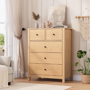 5 Drawer Dresser for Bedroom,Modern Tall Dresser Organizer with Storage Drawers,Wooden Chests of Drawers for Bedroom,Entryway,Hallway - 1 of 4