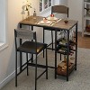Jojoka Bar Table Set for 2,3-Piece Dining Table Set with Storage Shelf,Cup Holder and Rack for Small Space - 2 of 4