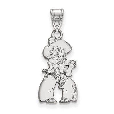 Black Bow Jewelry 14k White Gold Oklahoma State Cowboys NCAA Large Pendant