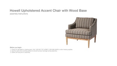 Howell Upholstered Accent Chair With Wood Base Threshold