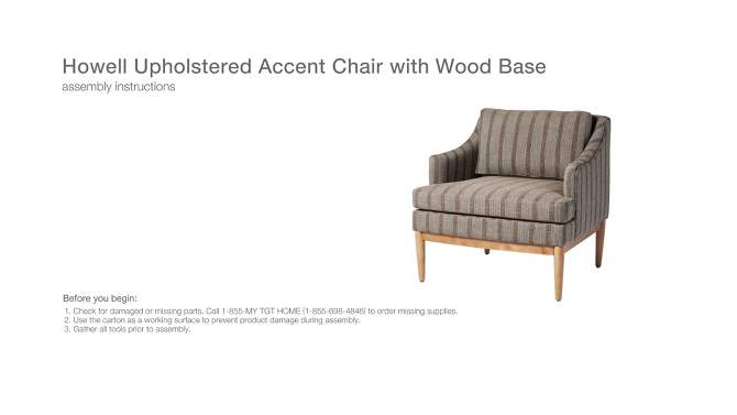 Howell Upholstered Accent Chair with Wood Base - Threshold™ designed with Studio McGee, 2 of 15, play video