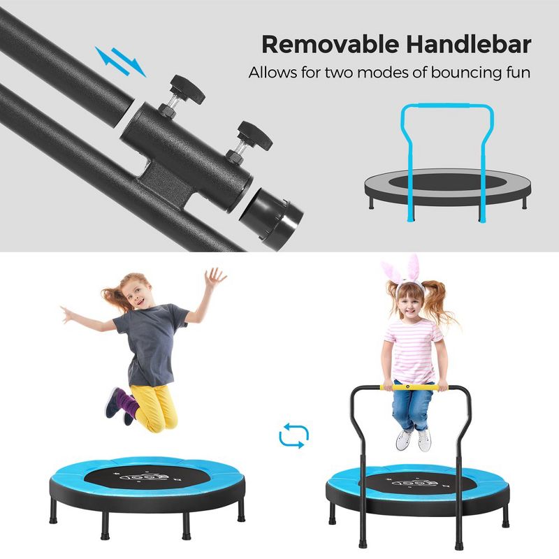 SONGMICS Trampoline for Kids, 3ft Mini Trampoline with Handlebar, Toddler Trampoline for Indoor and Outdoor, 5 of 10