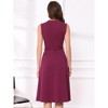 INSPIRE CHIC Women's Sleeveless Crew Neck High Waist A-Line Midi Office Dresses - 3 of 4
