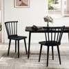 Costway Rubber Wood Windsor Dining Chairs Set of 2 with Spindle Back for Living Room Black/Natural - 4 of 4