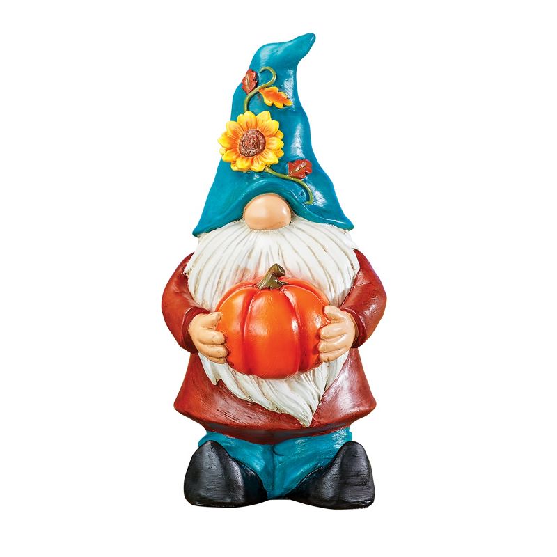 Collections Etc Hand-Painted Autumn Harvest Garden Gnome, 11"H, 1 of 4