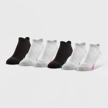 All Pro Powersox Women's Cushioned Cooling 6pk No Show Tab Athletic Socks - Light Gray/Black 4-10