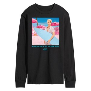 Men's - Barbie - Ken My Job Is Beach Long Sleeve Graphic T-Shirt - 1 of 3