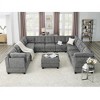 142" Chenille Upholstery U-Shaped Modular Sectional Sofa with 11 Storage Seats, 11-piece DIY Combinations Sofa - 2 of 4