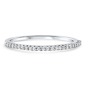Pompeii3 1/10ct Diamond Wedding Ring 10K White Gold - 1 of 4