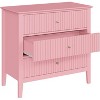 Heynemo 3 Drawer Dresser, Painted 30 Inch Tall Wood Nightstand with Storage, Wide Modern Chest of Drawers with Ball Bearing Slide - 4 of 4