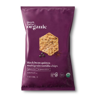 Organic Black Bean Quinoa Multigrain Tortilla Chips - 12oz - Good & Gather™