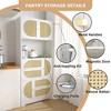 71” Rattan Kitchen Pantry Storage Cabinet, Buffet Cupboard Cabinet with Drawers and Open Shelf, Freestanding Bathroom Cabinet For Living Room Kitchen - 2 of 4