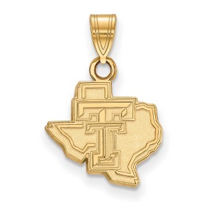 Black Bow Jewelry 14k Yellow Gold Plated Sterling Silver Texas Tech Red Raiders NCAA Small Pendant - 1 of 3