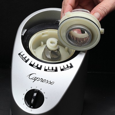 Capresso Silver Stainless Steel Electric Burr Coffee Grinder