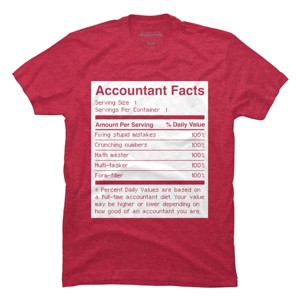 Men's Design By Humans Accountant Nutrition Facts Label By EJamjar T-Shirt - 1 of 2