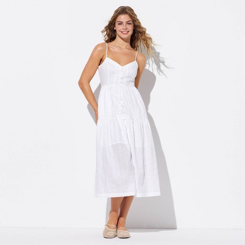 Женские платья Wild Fable Women's Button-Front Tiered A-Line Dress - Wild Fable™ White S