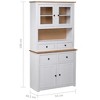 vidaXL Cabinet Wooden Display Case Storage Cabinet Solid Pine Panama Range - 3 of 4