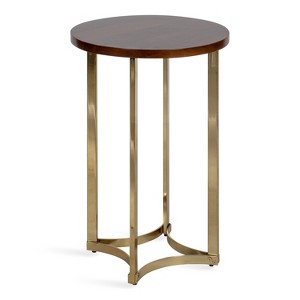 Kate and Laurel Bellingham Round Wood Side Table, 18x18x26, Walnut Brown - 1 of 4