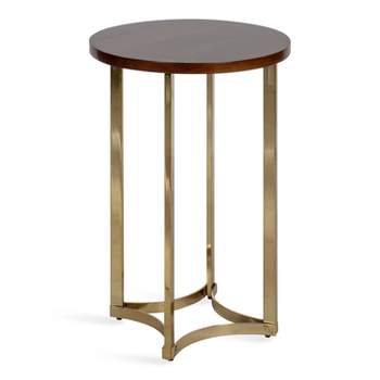Kate and Laurel Bellingham Round Wood Side Table, 18x18x26, Walnut Brown