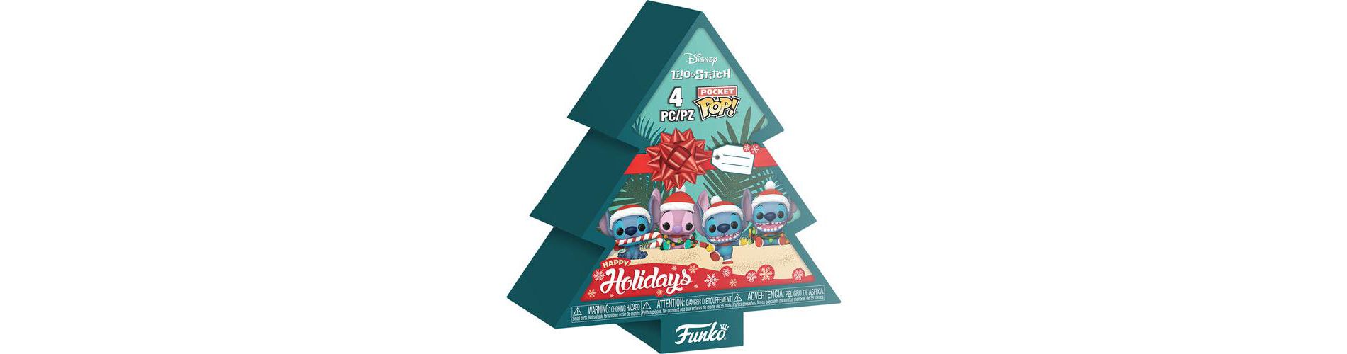 Funko - Funko Pocket POP!: Stitch Holiday - 4-Pack, Tree box