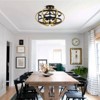 PAKOKULA 3-Light Black and Gold Open Cage Shade Semi-Flush Mount Ceiling Light - 4 of 4