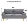 NicBex 64.96 Inch Linen Love Seat Sofa with 2 Armrests Pillows for Living Room,Bedroom,Office,Apartment - 3 of 4
