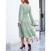 Clearlove Casual V Neck Layered Long Sleeve Wedding Guest Maxi Dresses for Women Flowy Maxi Dress - 4 of 4