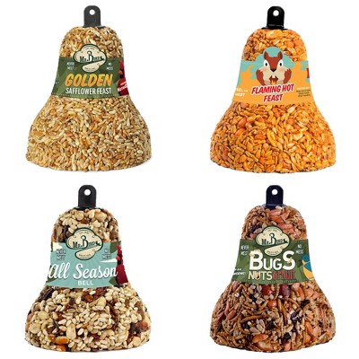 Home & Garden 6.0" All Season Bugs Golden Flaming Bird Seed Bells No Squirrles Mr Bird  -  Bird And Wildlife Food