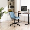 YOUNIKE Modren Office Desk Chair Leather Executive Task Chair Adjustable Swivel Makeup Rolling Vanity Chair Seat Height 17.72"-22.44" - 4 of 4