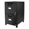 Storex Two-Drawer Mobile Filing Cabinet, 2 Legal/Letter-Size File Drawers, Black, 14.75" x 18.25" x 26" - 2 of 4