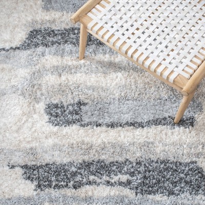 Fontana Ivory and Gray Rectangular Shag Rug