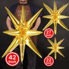 PartyWoo Foil Balloons Gold Star Starburst 42 27 22 Inch 10 pcs - 2 of 4