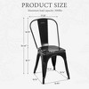 Lyngins Industrial Metal Dining Chairs Set of 4,Stackable Chairs with Rust-Resistant & Ergonomic Backrest,Accent Chairs for Kitchen,Dining Living Room - 3 of 4