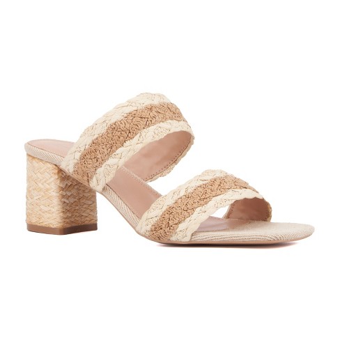 New York Company Women s Fala Block Heel Sandal Bone natural 9 Target