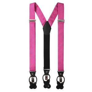 Jacob Alexander Men’s Polka Dot Y-Back Suspenders – Convertible Clips & Leather Ends - 1 of 3