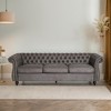 DOMETOUR 84.5 Inch 3 Seat Classic Velvet Sofa for Living Room, Luxurious Elegant Upholstered Sofa - 3 of 4