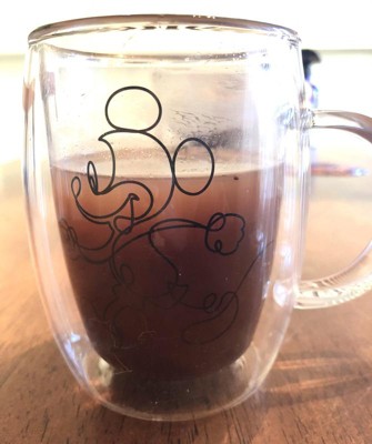 JoyJolt Disney Mickey Mouse and Pluto Aroma 13.5 oz. Clear Borosilicate  Glass Double Wall Coffee/Tea Mug (Set of 2) JDS10728 - The Home Depot