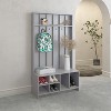 TiramisuBest White Hall Tree: Equipped with Coat Rack for Easy Hanging, Ample Storage for Organization, and a Sitting Bench for Added Comfort! - 2 of 4