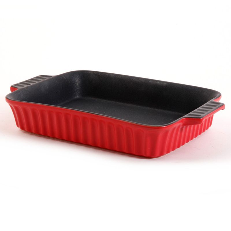 Crock-Pot Denhoff 10 in. Non-Stick Ribbed Casserole in Red, 5 of 6