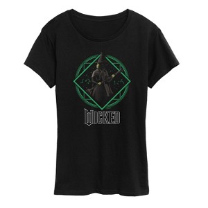 Women's - Wicked - Elphaba Witch Broomstick Short Sleeve Graphic T-Shirt - 1 of 4