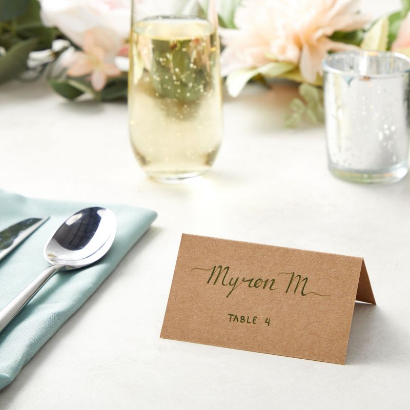 Juvale 200 Pack Kraft Paper Place Cards for Table Setting - Blank Table Name Cards for Wedding (Brown, 3.5 x 2 In), 4 of 9