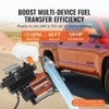 VEVOR Fuel Transfer Pump,12V DC 15 GPM 1/4 HP,Portable Electric Diesel Transfer Pump with Auto Shut-Off Fuel Nozzle, Long Inlet & Outlet Hose, Black - 3 of 4