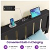 Greenstell Solid Wood Platform Bed with Headboard, LED Lights & Charging Station, Wood Slat Support - No Box Spring Needed for Bedroom - 3 of 4