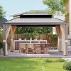 COWLOWN 10' X 14' Double - Tier Aluminum Metal Hardtop Gazebo with Reinforced Galvanized Steel Roof, Curtains for Patio, Backyard, Deck & Lawn - 2 of 4