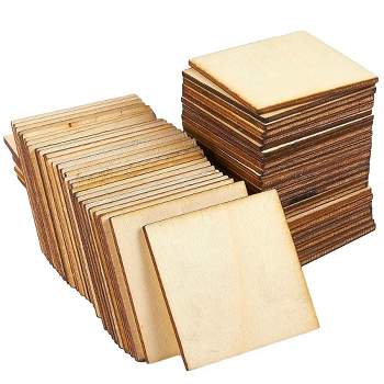 Juvale 60 Pieces 2x2 Wood Squares for DIY Crafts, Unfinished Wooden Cutout Tiles for Painting