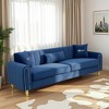87.4" Plush Fabric 3-Seater Sofa with High-Resilience Foam & Pocket Springs - 3 of 4