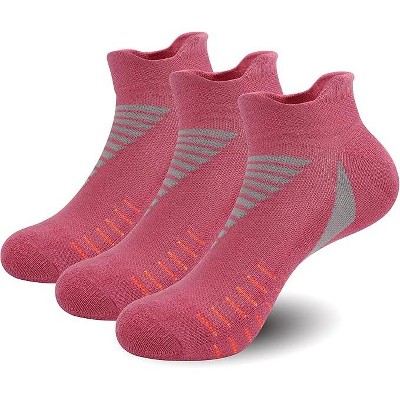 SERISIMPLE Women Low Cut Performance Cotton Viscose Bamboo Socks Athletic Cushion Compression Socks 3 Pairs