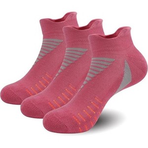 SERISIMPLE Women Low Cut Performance Cotton Viscose Bamboo Socks Athletic Cushion Compression Socks 3 Pairs - 1 of 4