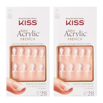KISS Salon Acrylic French Nail Kit - Crush Hour - 2pk - 56ct